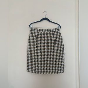 Vintage Woven Plaid Pencil Skirt